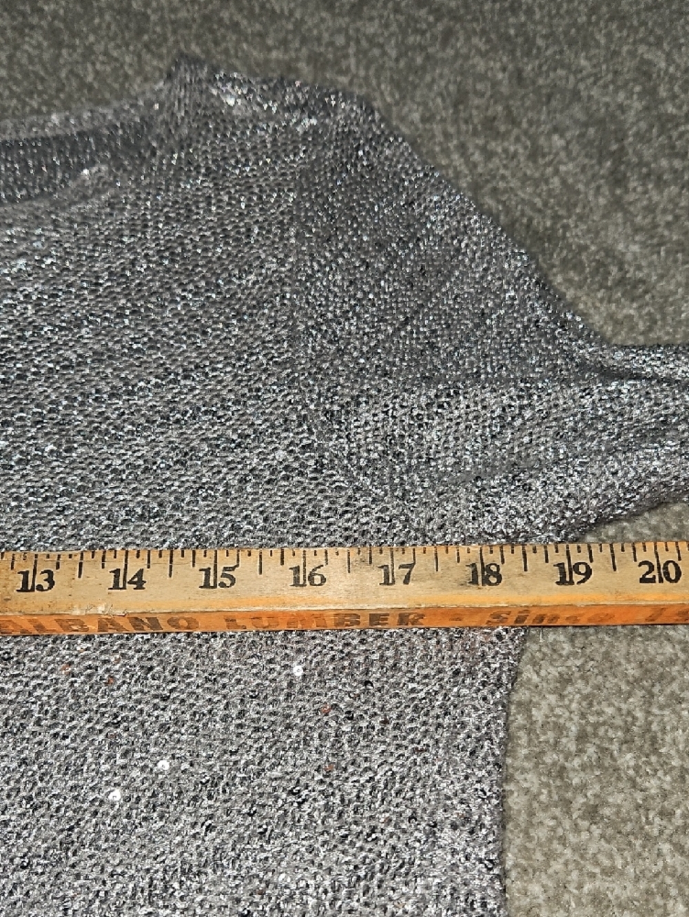 Chico's Silver Charcoal Gray Sequin Open Knit Top - Picture 7 of 8